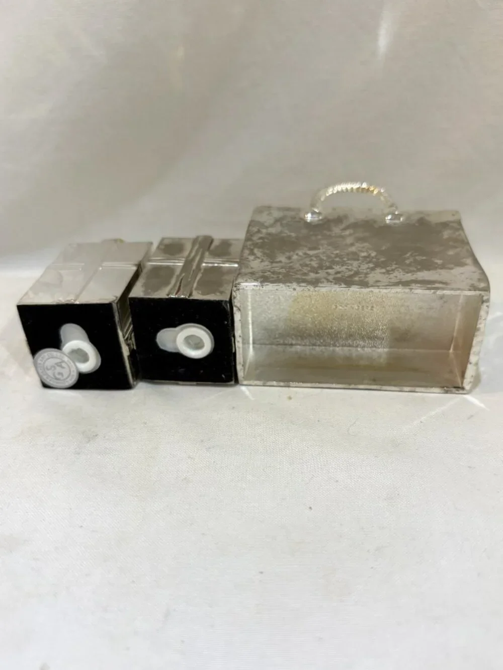 VTG 1998 Godinger Silver Plated Gift Bag Gift Boxes Salt & Pepper Shaker Set NIB